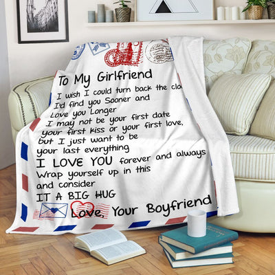 Love You Longer Boyfriend To My Girlfriend Fleece Blanket Fleece Blanket
