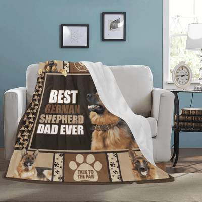 Best German Shepherd Dad Ever Daddy Gifts Dog Lover Fleece Blanket