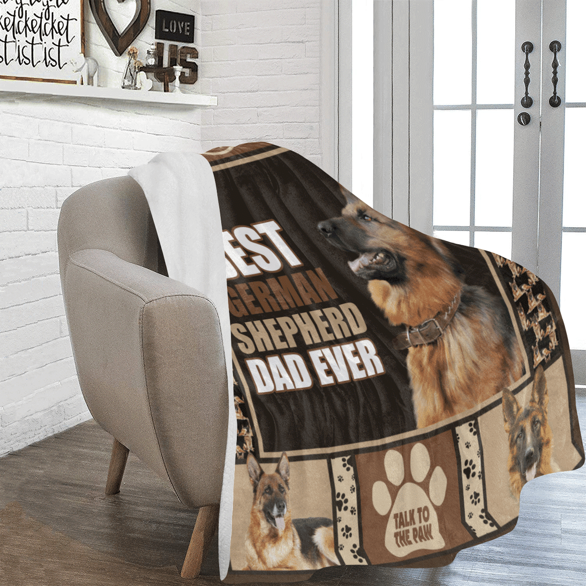 Best German Shepherd Dad Ever Daddy Gifts Dog Lover Fleece Blanket