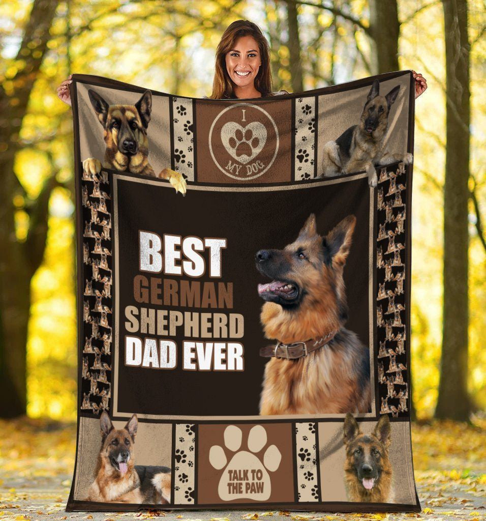 Best German Shepherd Dad Ever Daddy Gifts Dog Lover Fleece Blanket