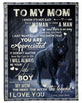 Black Wolf Always Be Your Little Boy Son To Mom Fleece Blanket Fleece Blanket