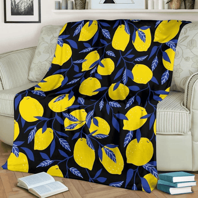 Lemon Tree Pattern Print Design Fleece Blanket