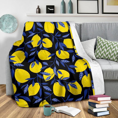 Lemon Tree Pattern Print Design Fleece Blanket