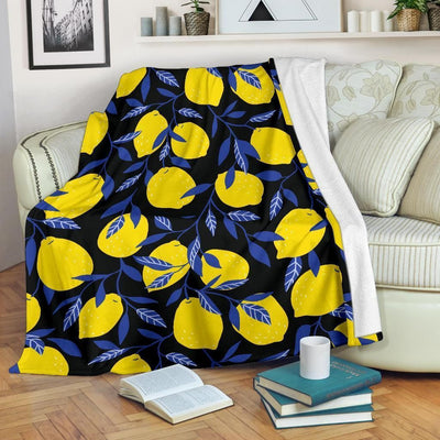 Lemon Tree Pattern Print Design Fleece Blanket