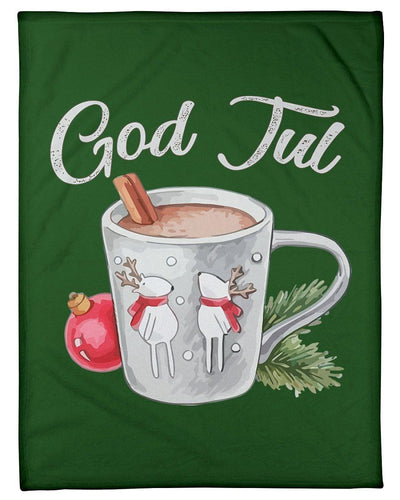 God Jul Hot Chocolate Christmas Wonderful Time Fleece Blanket