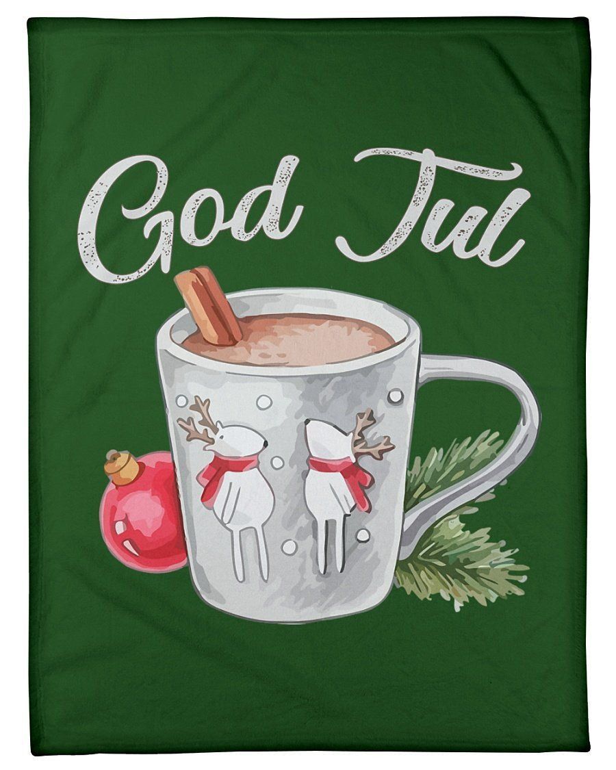 God Jul Hot Chocolate Christmas Wonderful Time Fleece Blanket