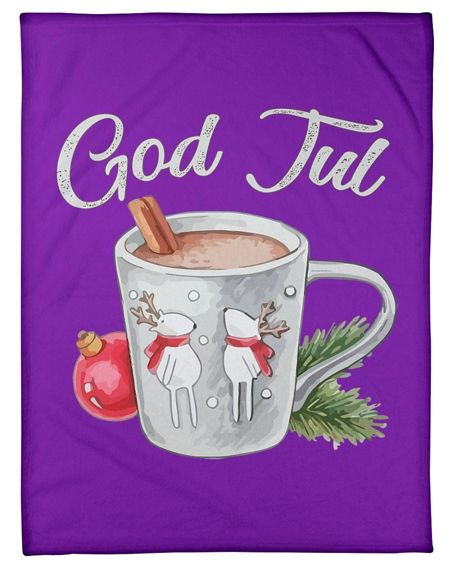 God Jul Hot Chocolate Christmas Wonderful Time Fleece Blanket
