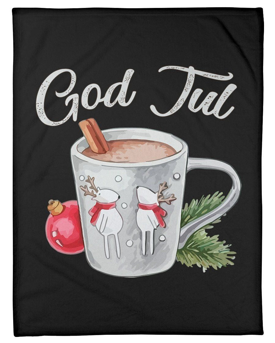 God Jul Hot Chocolate Christmas Wonderful Time Fleece Blanket