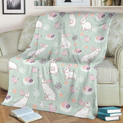 Lovely Rabbit Pattern Print Design Fleece Blanket