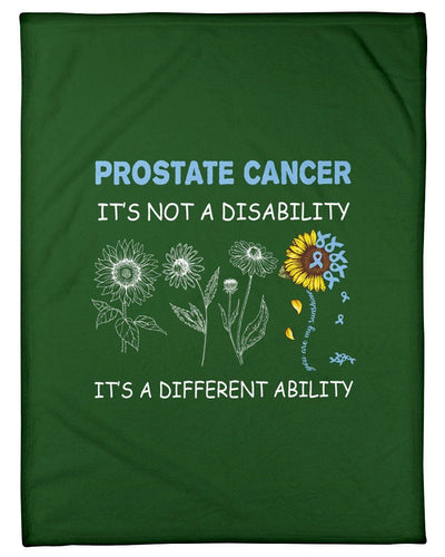 Prostate Cancer It's Not A Disability Blue Ribbon Fleece Blanket