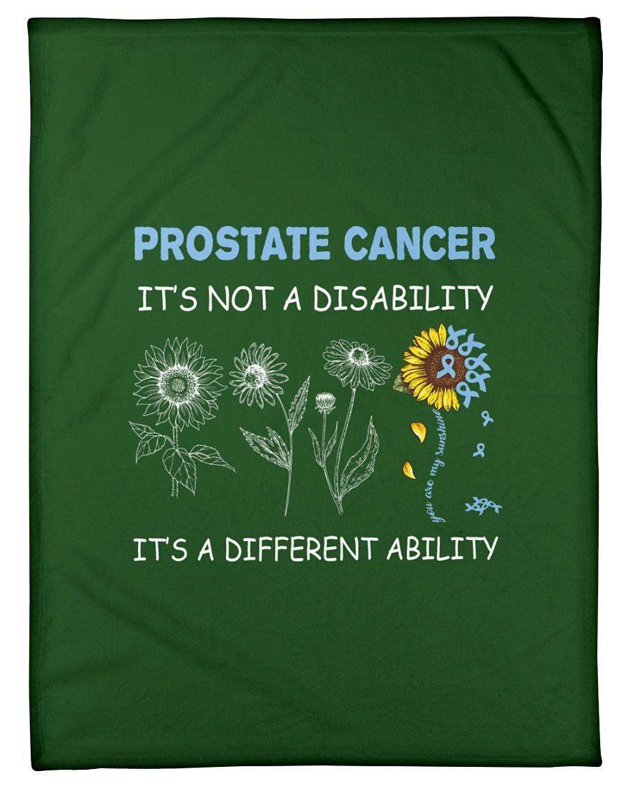 Prostate Cancer It's Not A Disability Blue Ribbon Fleece Blanket