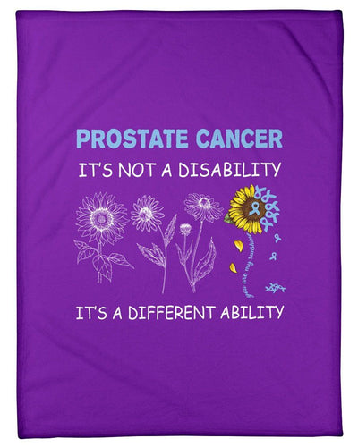 Prostate Cancer It's Not A Disability Blue Ribbon Fleece Blanket