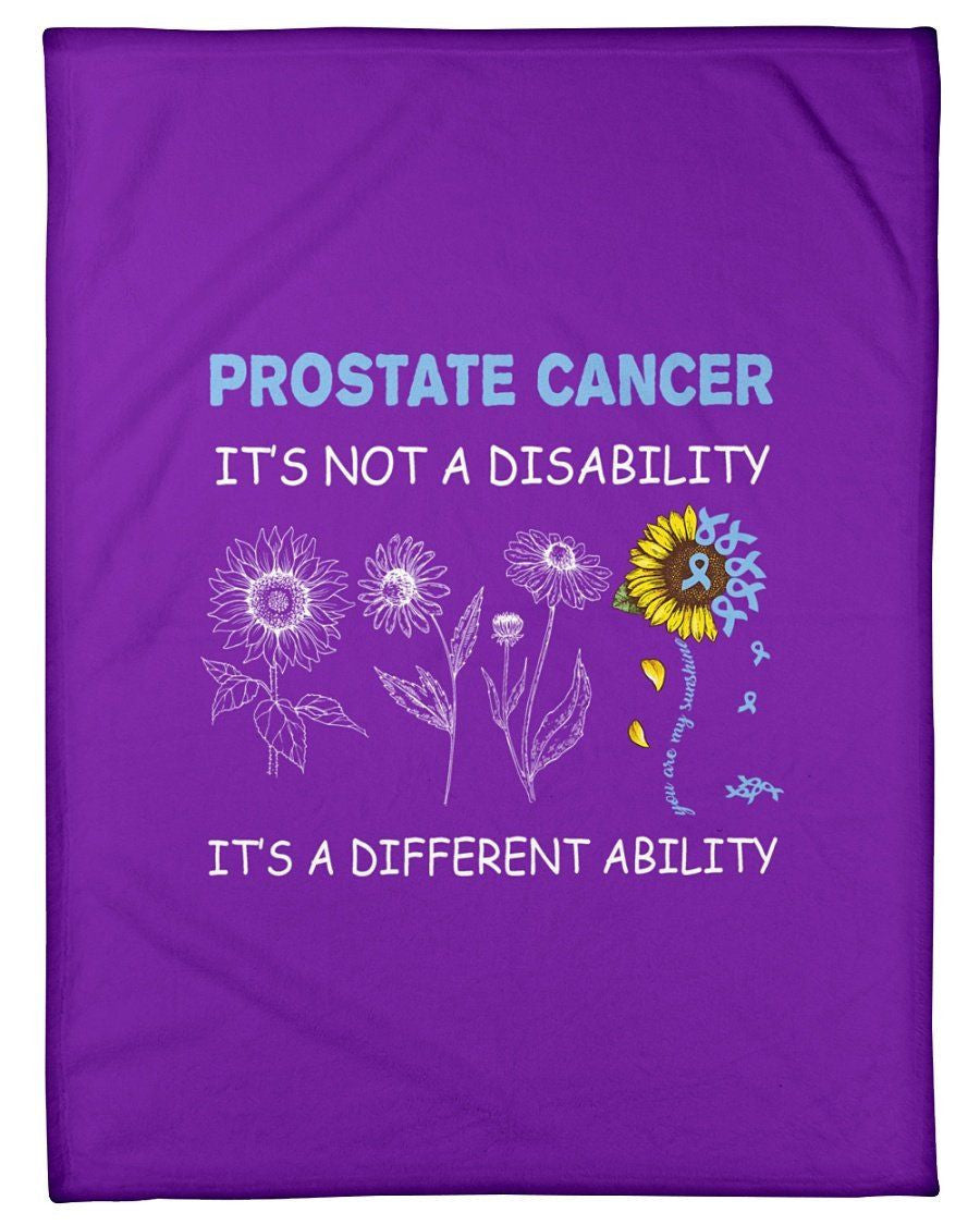 Prostate Cancer It's Not A Disability Blue Ribbon Fleece Blanket