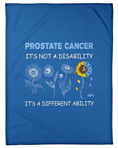 Prostate Cancer It's Not A Disability Blue Ribbon Fleece Blanket