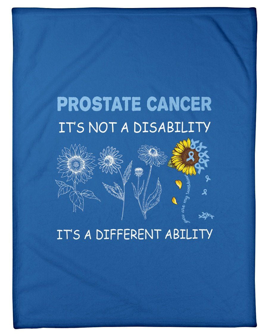 Prostate Cancer It's Not A Disability Blue Ribbon Fleece Blanket