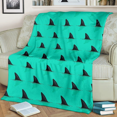 Ocean's Breath Shark Fin Pattern Fleece Blanket