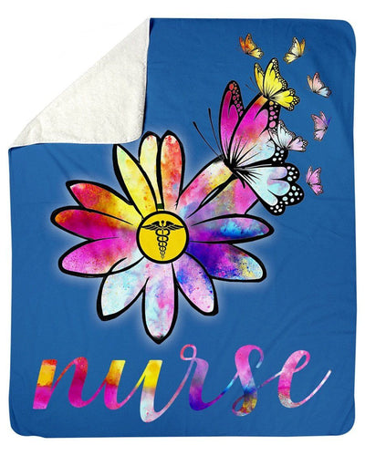 The Beautiful Unique Flower Of A Nurse Custom Design Fleece Blanket