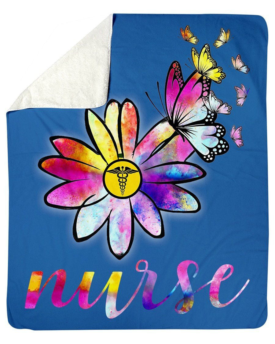 The Beautiful Unique Flower Of A Nurse Custom Design Fleece Blanket