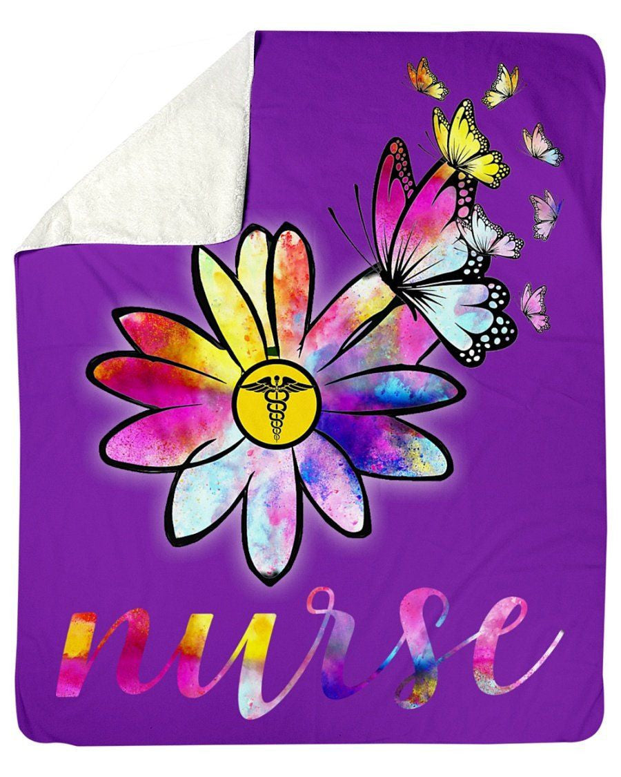 The Beautiful Unique Flower Of A Nurse Custom Design Fleece Blanket