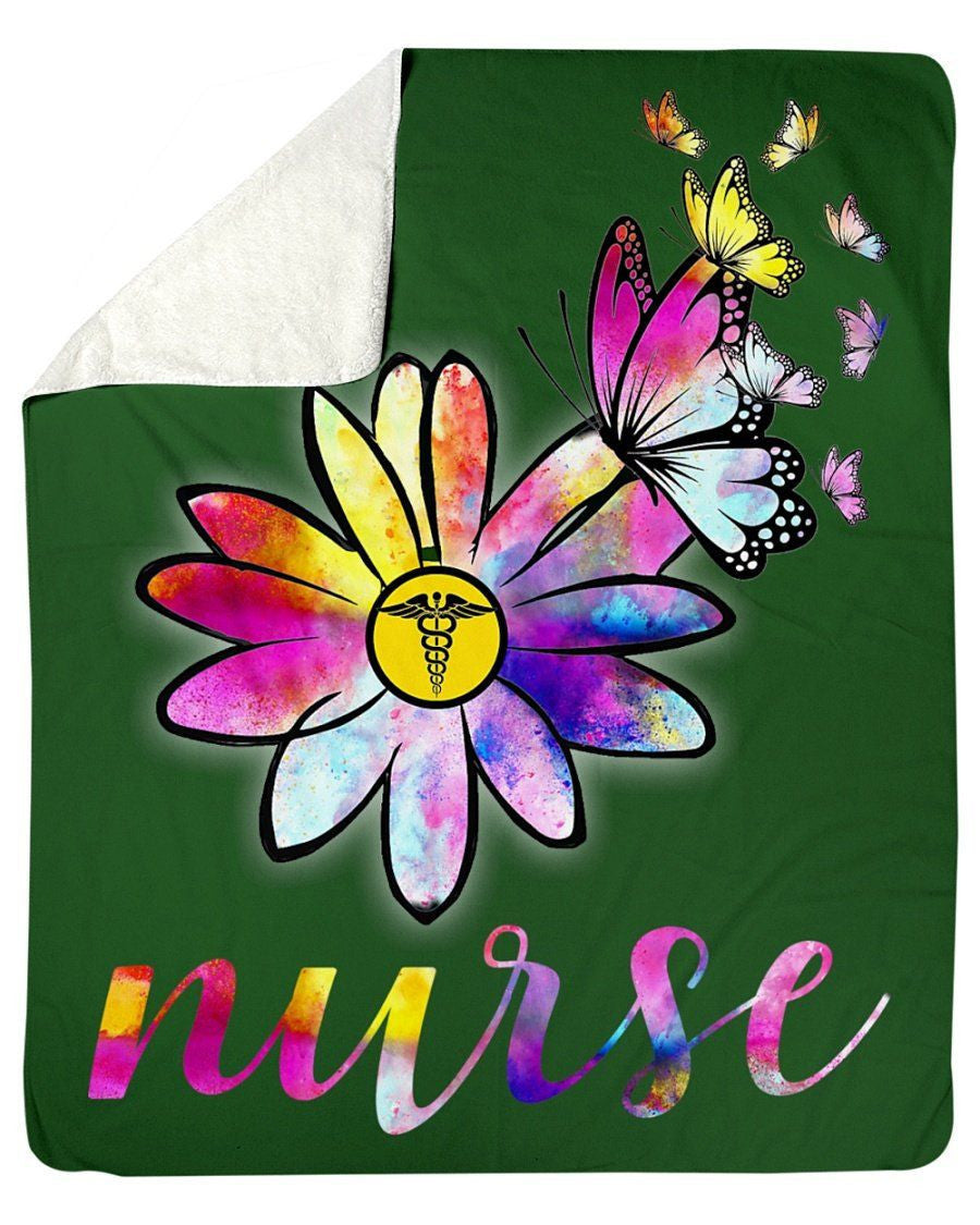 The Beautiful Unique Flower Of A Nurse Custom Design Fleece Blanket