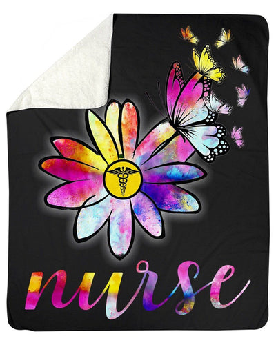 The Beautiful Unique Flower Of A Nurse Custom Design Fleece Blanket