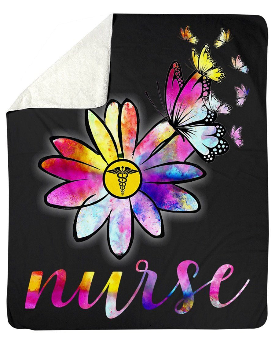 The Beautiful Unique Flower Of A Nurse Custom Design Fleece Blanket
