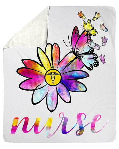 The Beautiful Unique Flower Of A Nurse Custom Design Fleece Blanket
