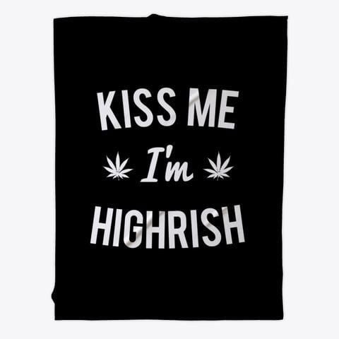 Kiss Me I'm Highrish Funny St. Patrick's Day Fleece Blanket