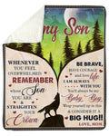 Mom To Son Remember Whose Son You Are Howling Wolf Fleece Blanket Sherpa Blanket