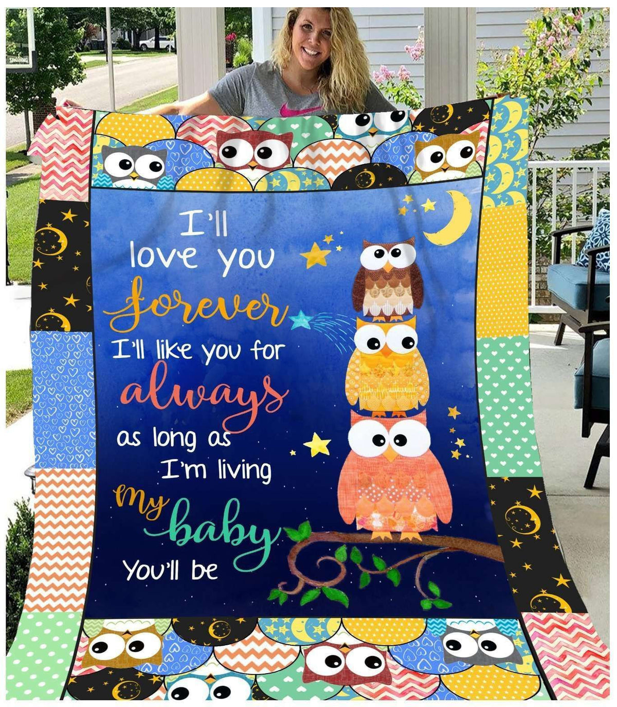 Blanket Giving Owl Lovers I'll Love You Forever