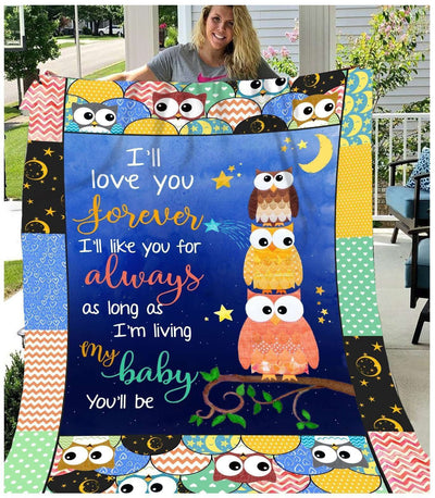 Blanket Giving Owl Lovers I'll Love You Forever