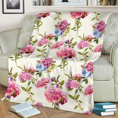 Floral Carnations Pattern Print Design Fleece Blanket