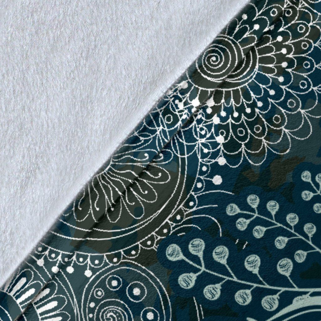 Yin Yang Mandala Vintage Printed Fleece Blanket