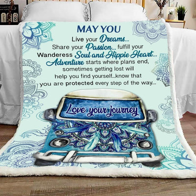 Blanket Gift For Hippie Live Your Dreams Share Your Passion
