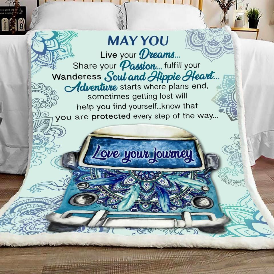 Blanket Gift For Hippie Live Your Dreams Share Your Passion