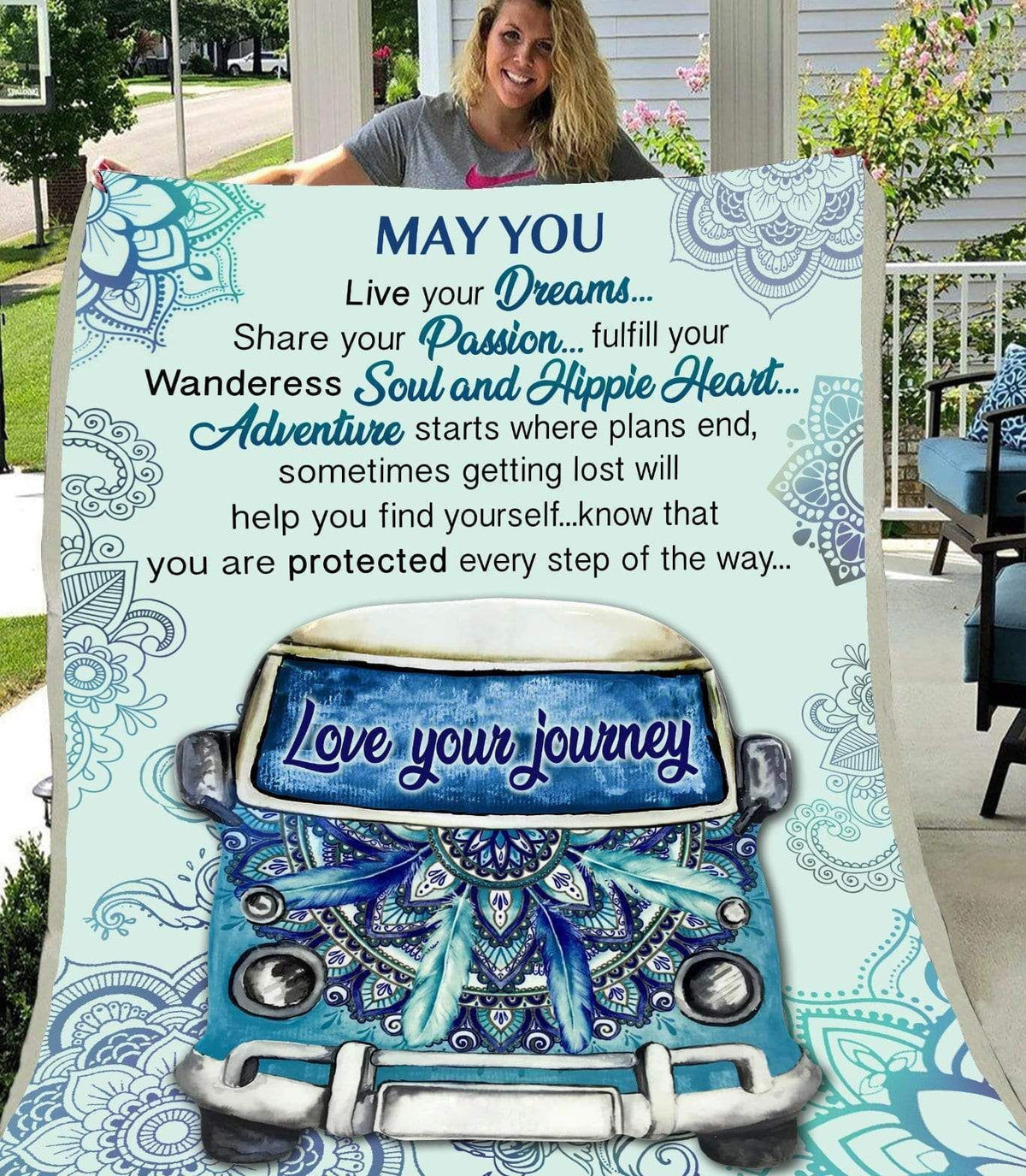 Blanket Gift For Hippie Live Your Dreams Share Your Passion