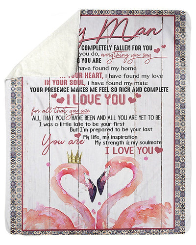Meaningful Gifts To My Man With Love Custom Design For Family Fleece Blanket