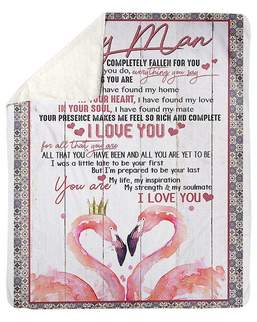 Meaningful Gifts To My Man With Love Custom Design For Family Fleece Blanket