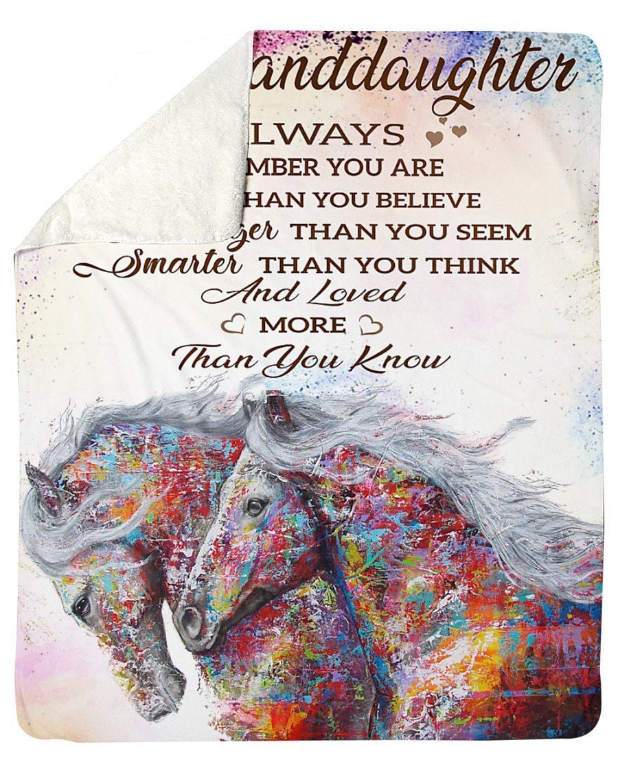 Always Remeber You Are Braver Than You Believe Wonderful Gift For Granddaughter Fleece Blanket