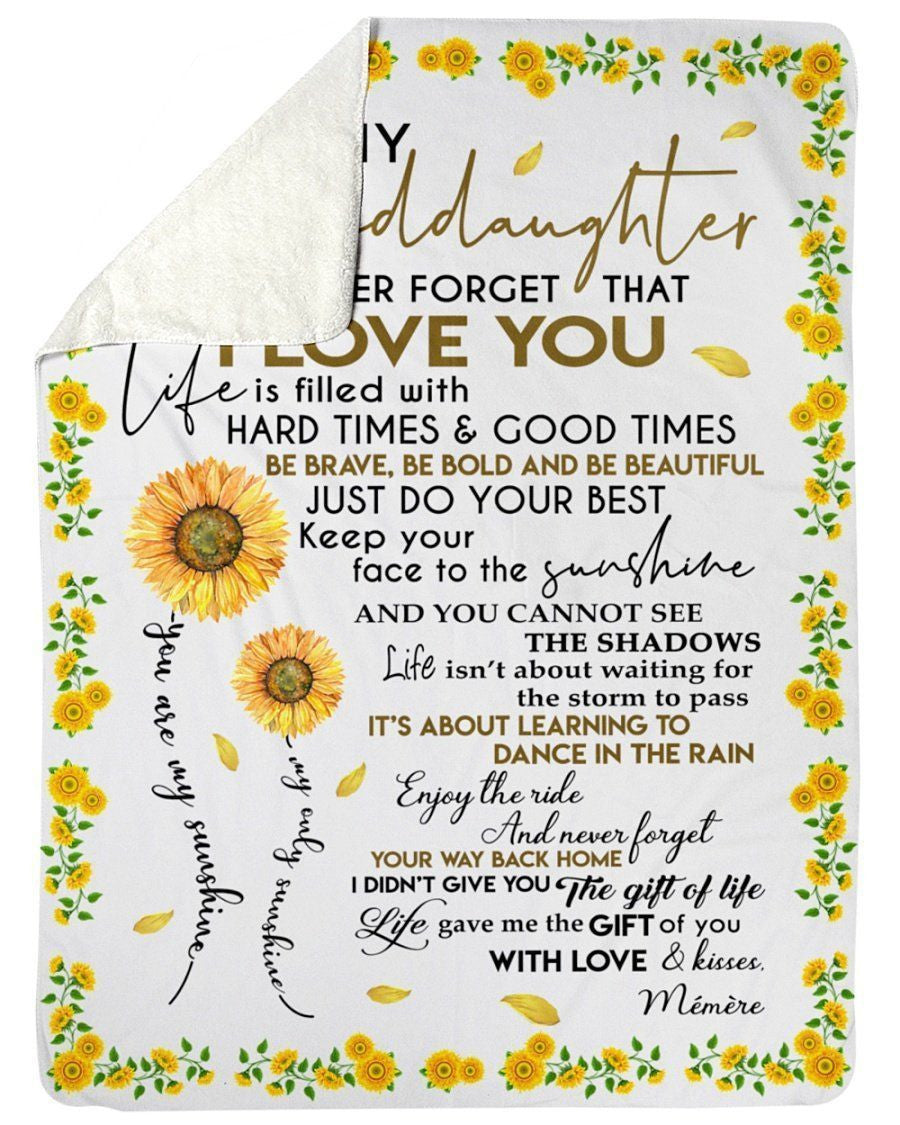 Never Forget That I Love You Quote Gift For Granddaughter From Memere Fleece Blanket