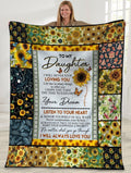 To My Daughter I Will Never Stop Loving You Fleece Blanket
