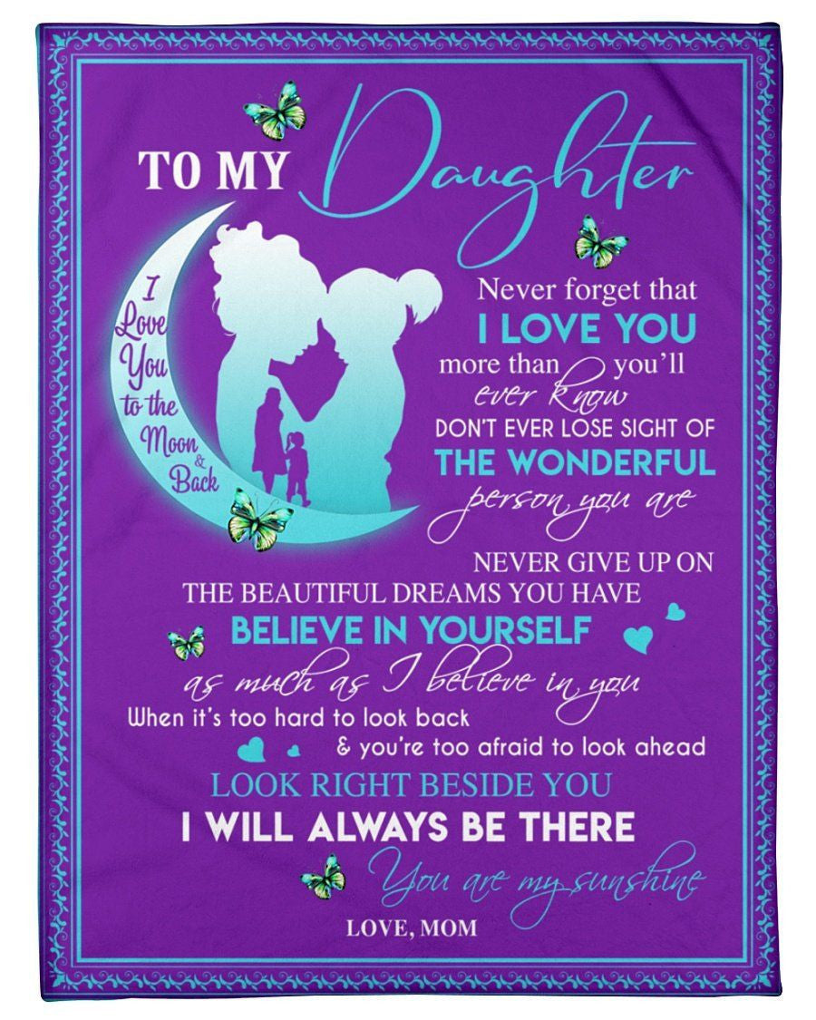 Message From M?m To Lovely Daughter Gift Fleece Blanket