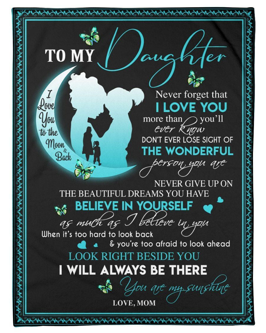Message From M?m To Lovely Daughter Gift Fleece Blanket