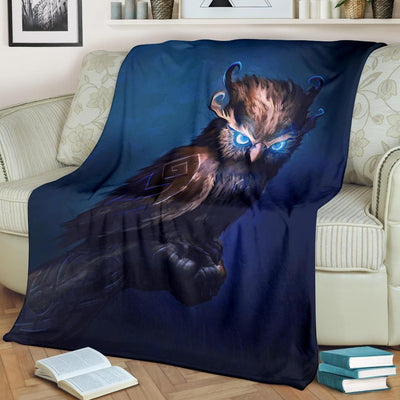Legendary Owl Amazing Eyes Gift Printed Fleece Blanket