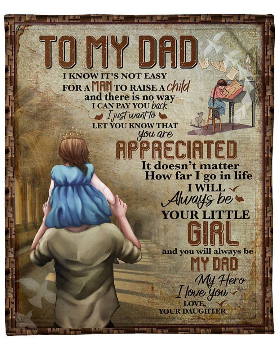 Daughter To Dad I Will Always Be Your Little Girl Fleece Blanket Fleece Blanket