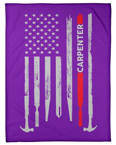 Carpenter Usa Flag Fleece Blanket