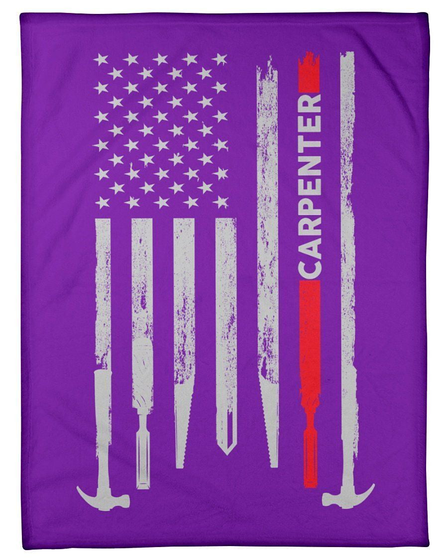 Carpenter Usa Flag Fleece Blanket