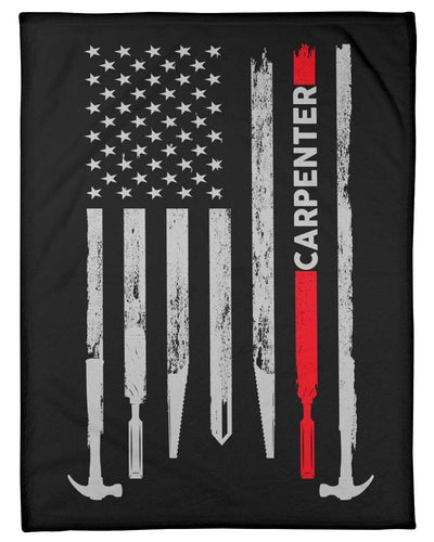 Carpenter Usa Flag Fleece Blanket