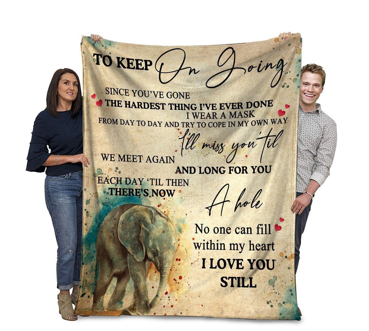 Elephant To Keep On Going Since You've Gone Fleece Blanket