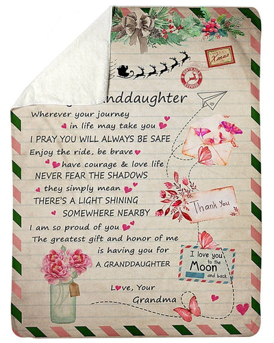 I'm So Proud Of You Letter Grandma To Granddaughter Fleece Blanket Sherpa Blanket